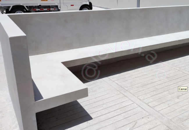 Banca con microcemento liso 