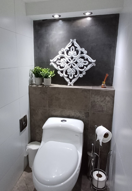 Detalle en baño construido por oniria arquitectura