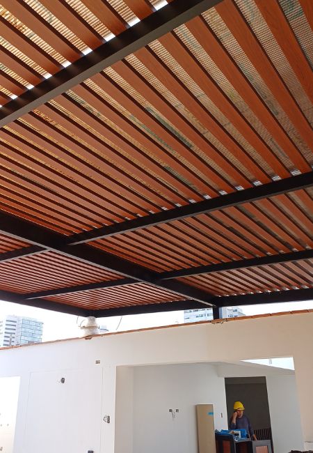Techo tipo tacto madera 